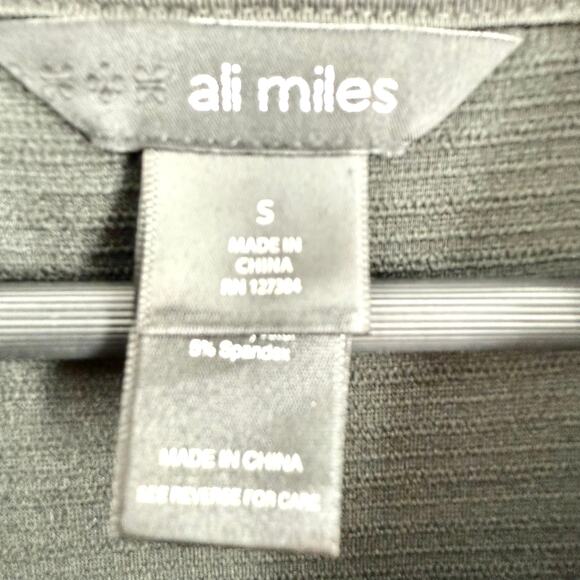 NEW NWT Ali Miles Sz Small Charcoal Dark Gray Wearable Art Blouse Shirt Top - Picture 3 of 8